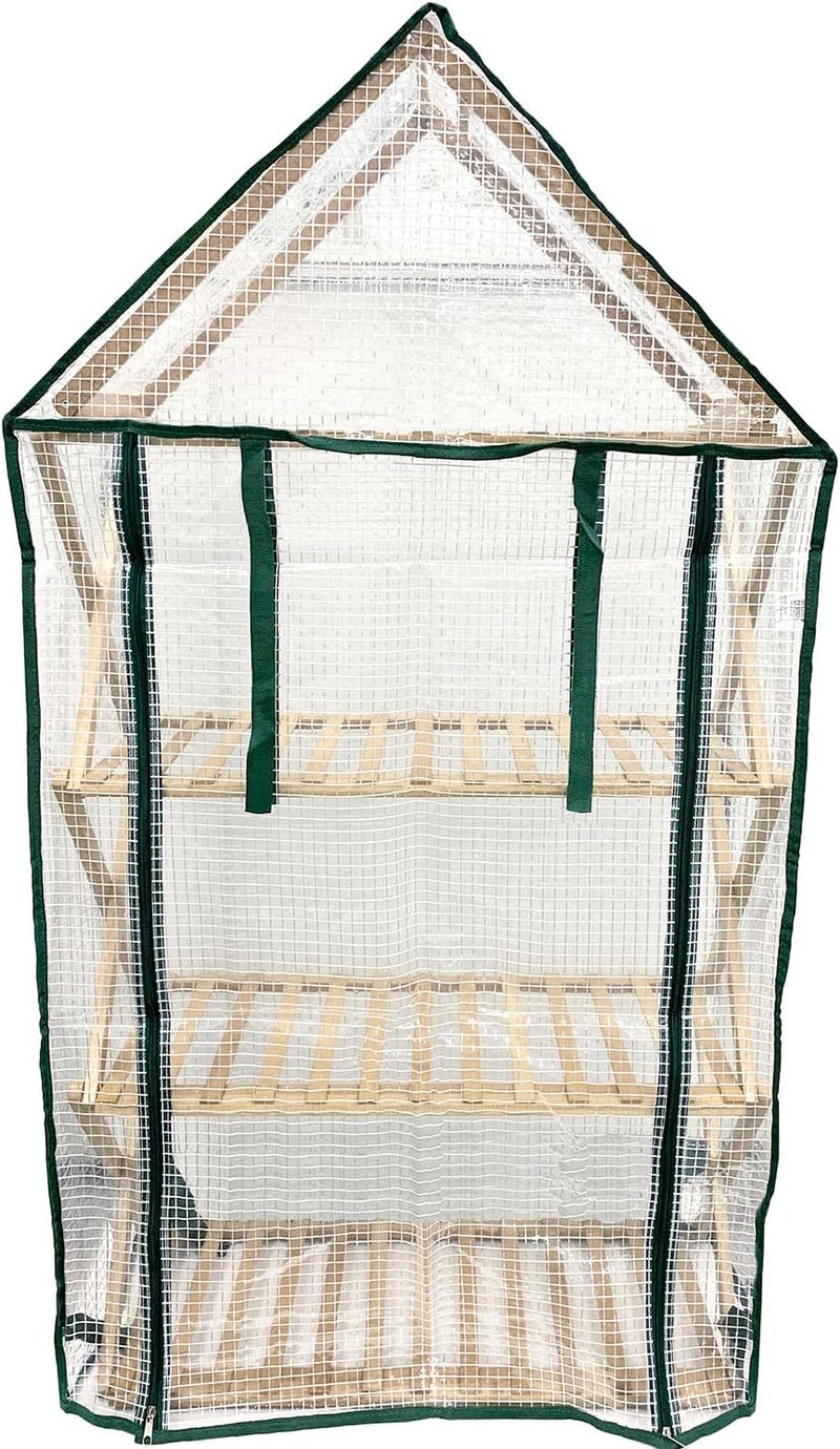 Ferry Morse Plant Stand - Multi-Tier Indoor Outdoor with Roof Cover - Bamboo - Image 1